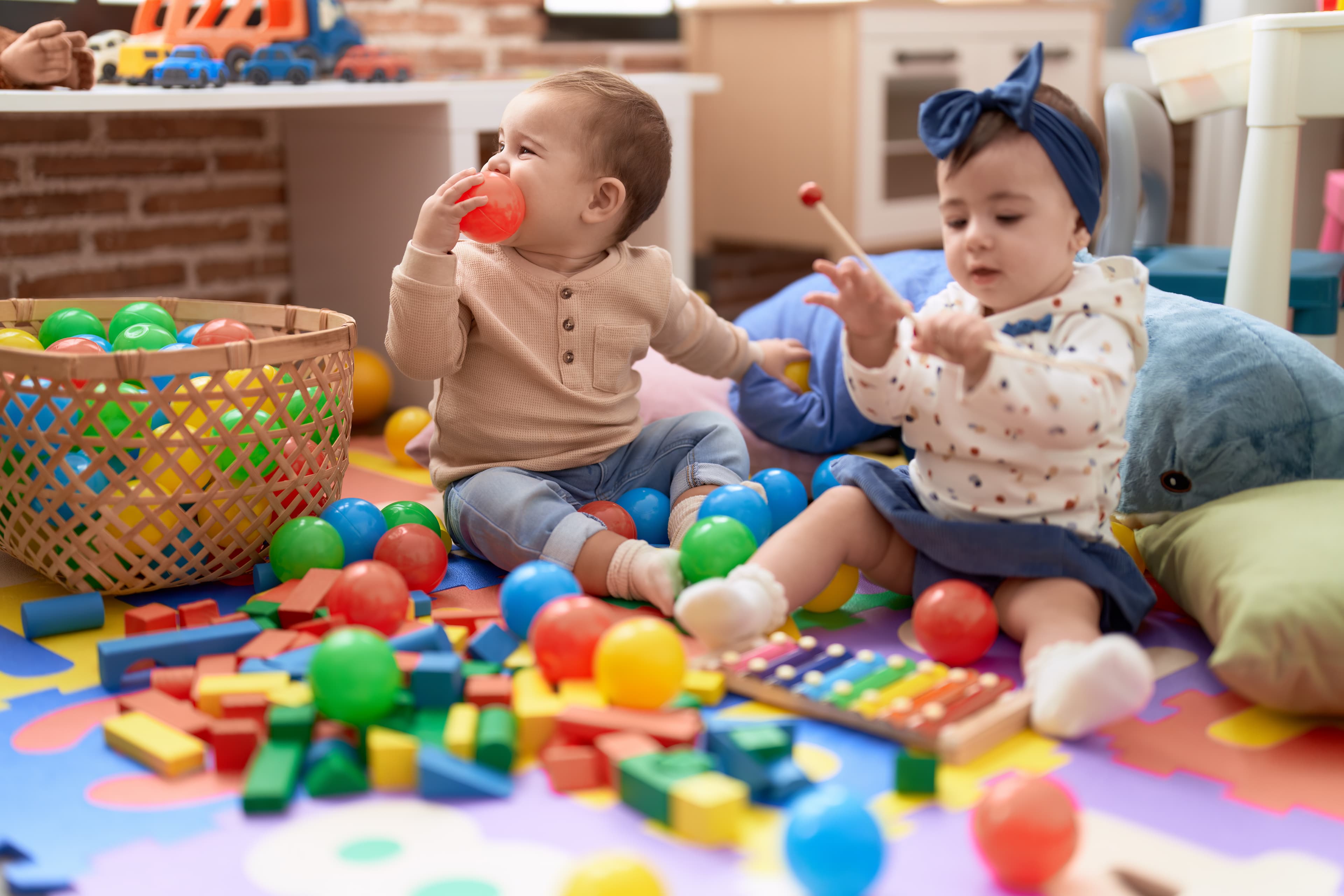 Toddlers playing